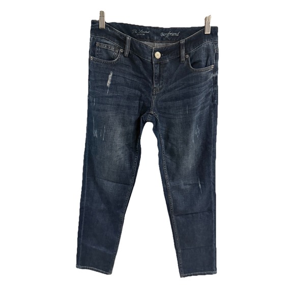THE LIMITED DENIM WOMENS JEANS SIZE 2 BOYFRIEND MEDIUM WASH MID RISE DISTRESSED - Picture 1 of 8